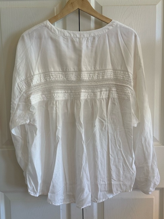Lucky Brand Cream Button-Front Peasant Blouse - Picture 3 of 10